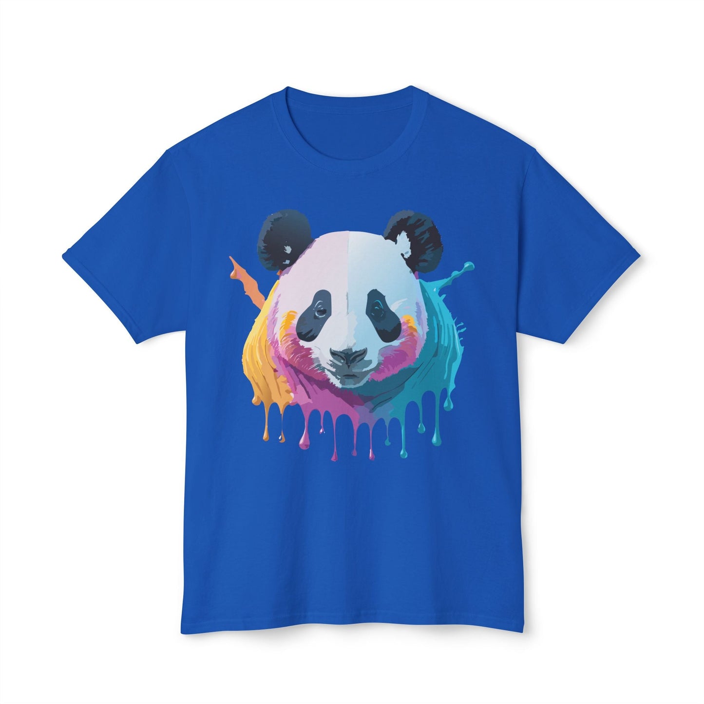 Unisex Panda Art Tee With Floral Print Premium Vintage Style HD Cotton Shirt Comfortable