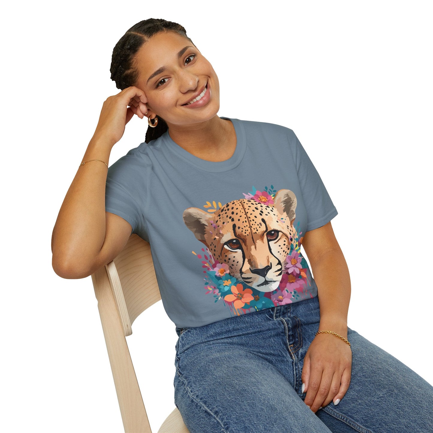 Cheetah Print Unisex Softstyle Tee Gildan 64000 Cotton Short Sleeve Shirt