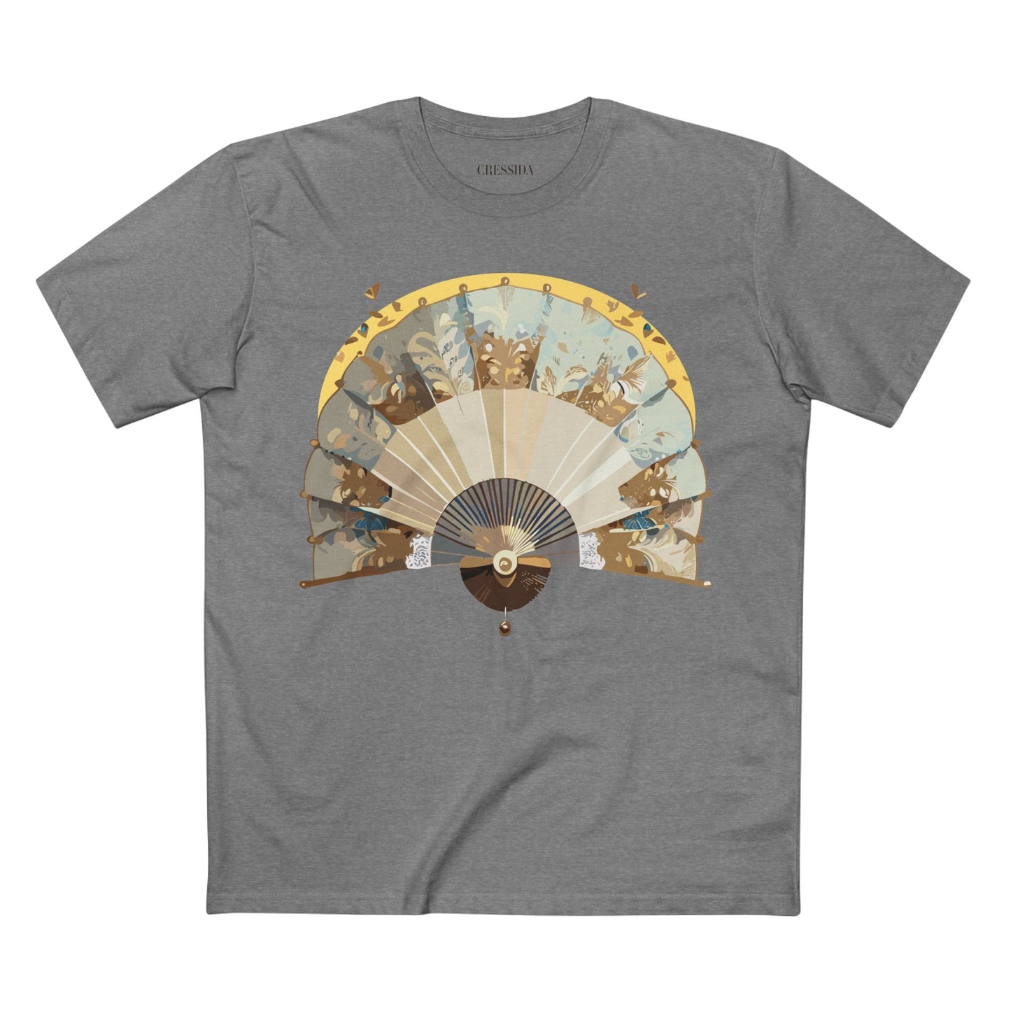 Antique Fan Graphic Design T-Shirt Unisex 100 Cotton Floral Carnival Artwork Tee 26