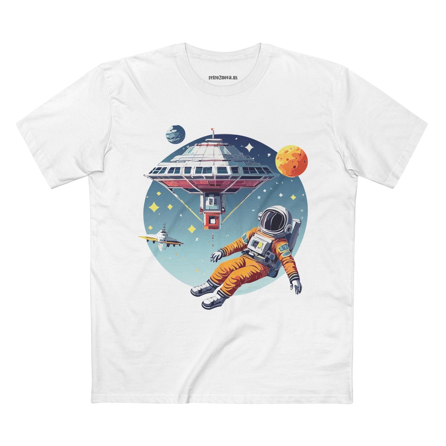 Cosmos Astronaut Shirt Unisex Premium Cotton Tee With Original Art Design By Retro2Nova