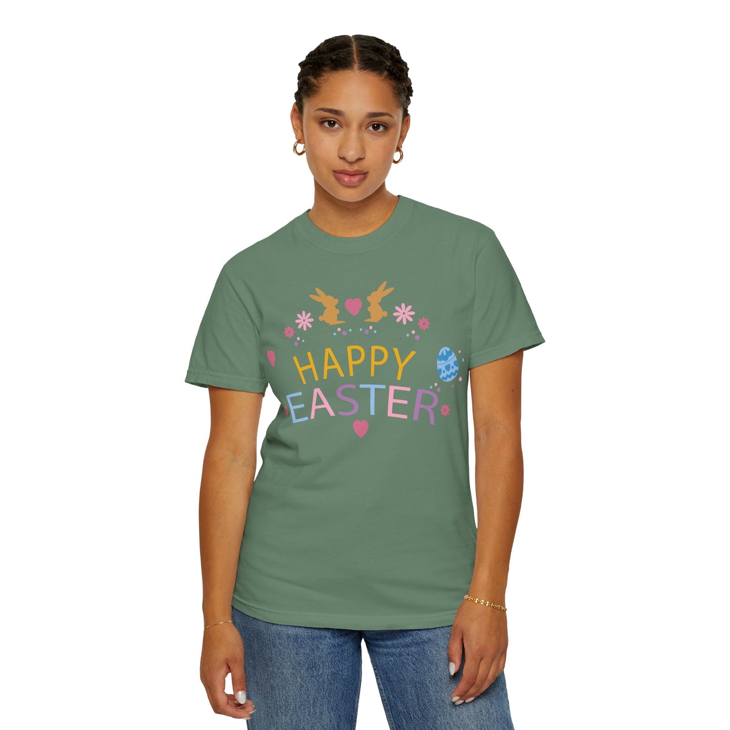 Easter Bunny Heart T-Shirt, Tee Shirt with Easter Signature, T Shirt with Easter Prints, Tee Shirt with Easter Design 2