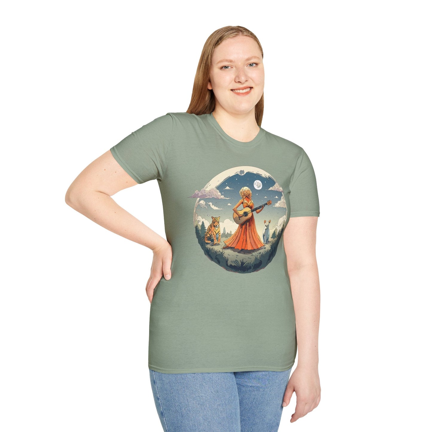 Womens Graphic T Shirt Art Design Tee Ladies Unisex Softstyle Cotton Tee Gildan 64000 Comfort