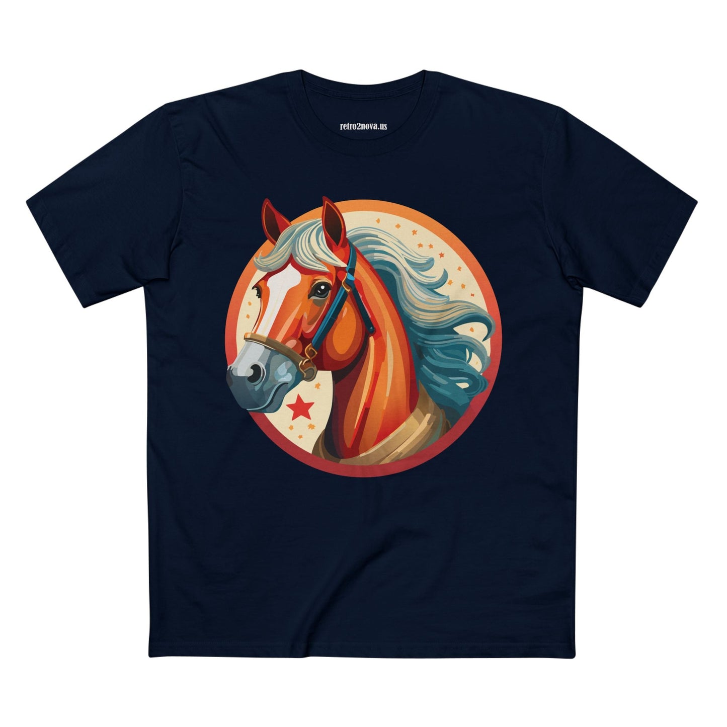 Horse And Animals Unisex Premium Cotton Art Tee Featuring Original Retro2Nova Design From Our Art Collection