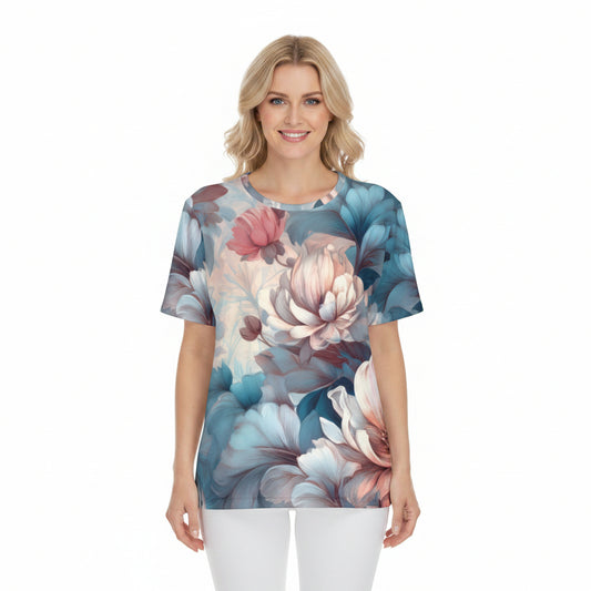 Unisex Poly T-Shirt with Floral Print