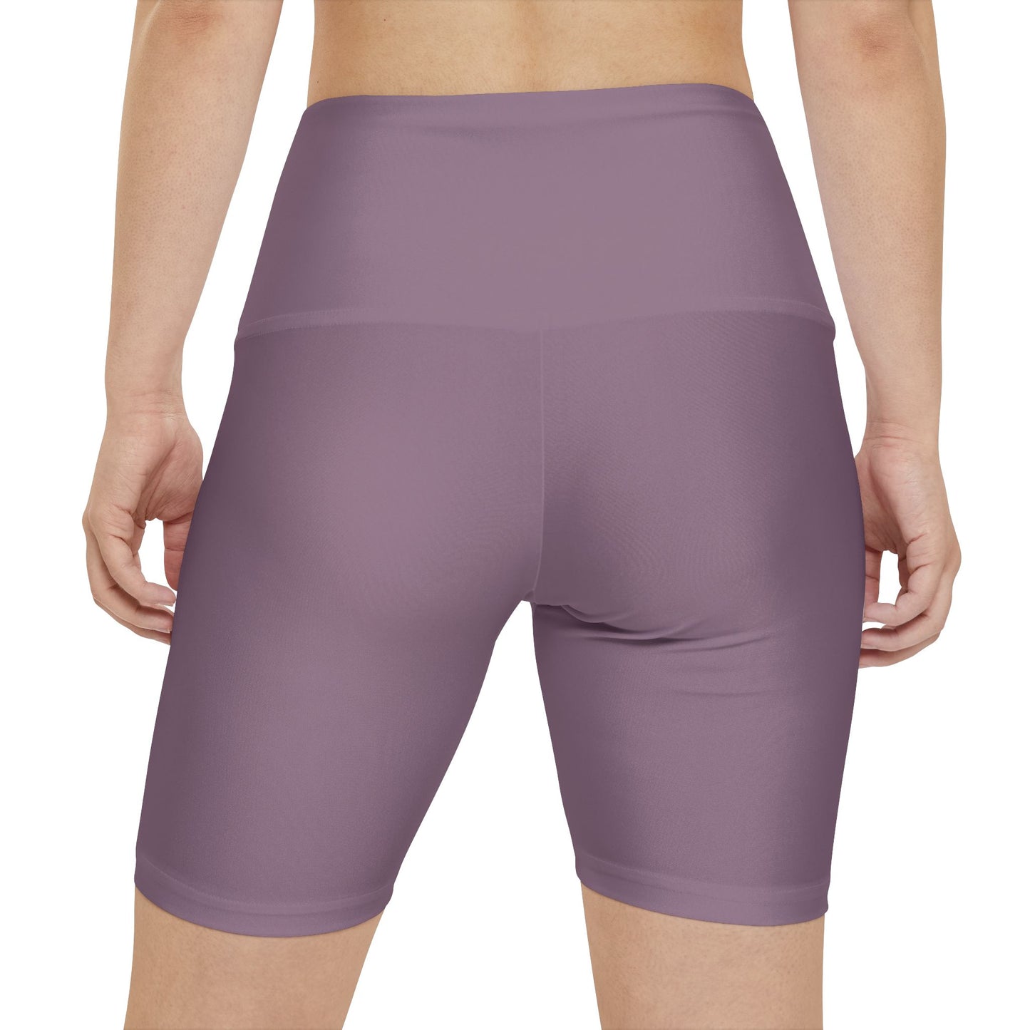 Dusty Mauve High-Waist Women's Workout Shorts — Comfortable Biker Gym Shorts