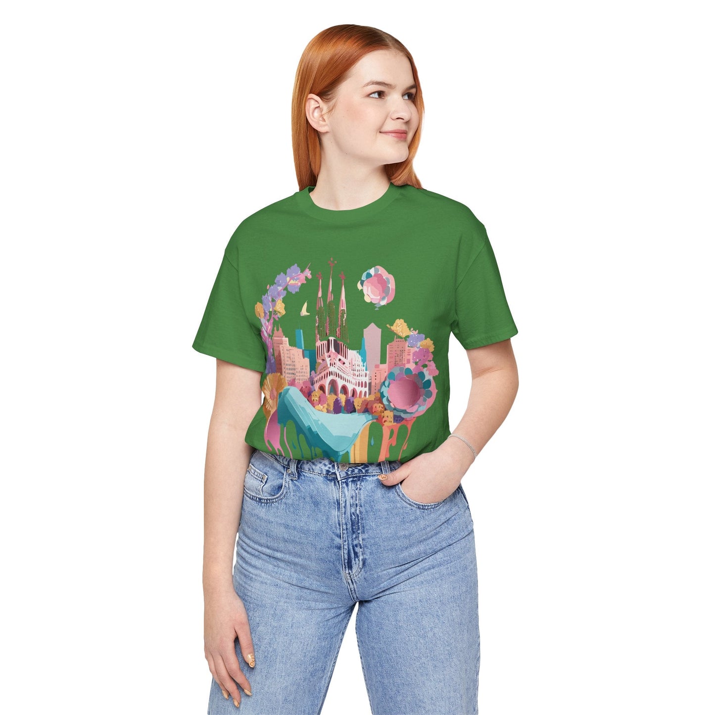 Tourist Shirt Barcelona Graphic Tee Unisex Vintage Style Adelpha Artwork Art Design Tee