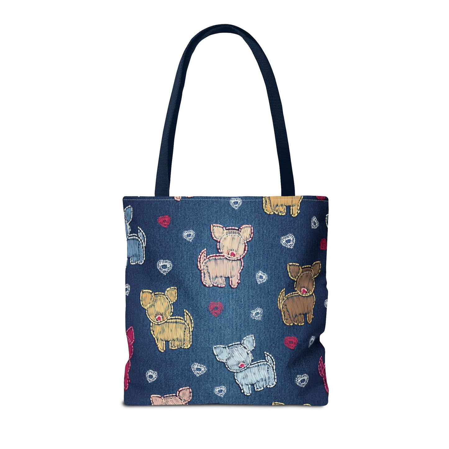 Love Day Graphic Design Denim Fabric Imitation Print Unisex Canvas Bag POLY 3 Sizes Tote Bag 201-11