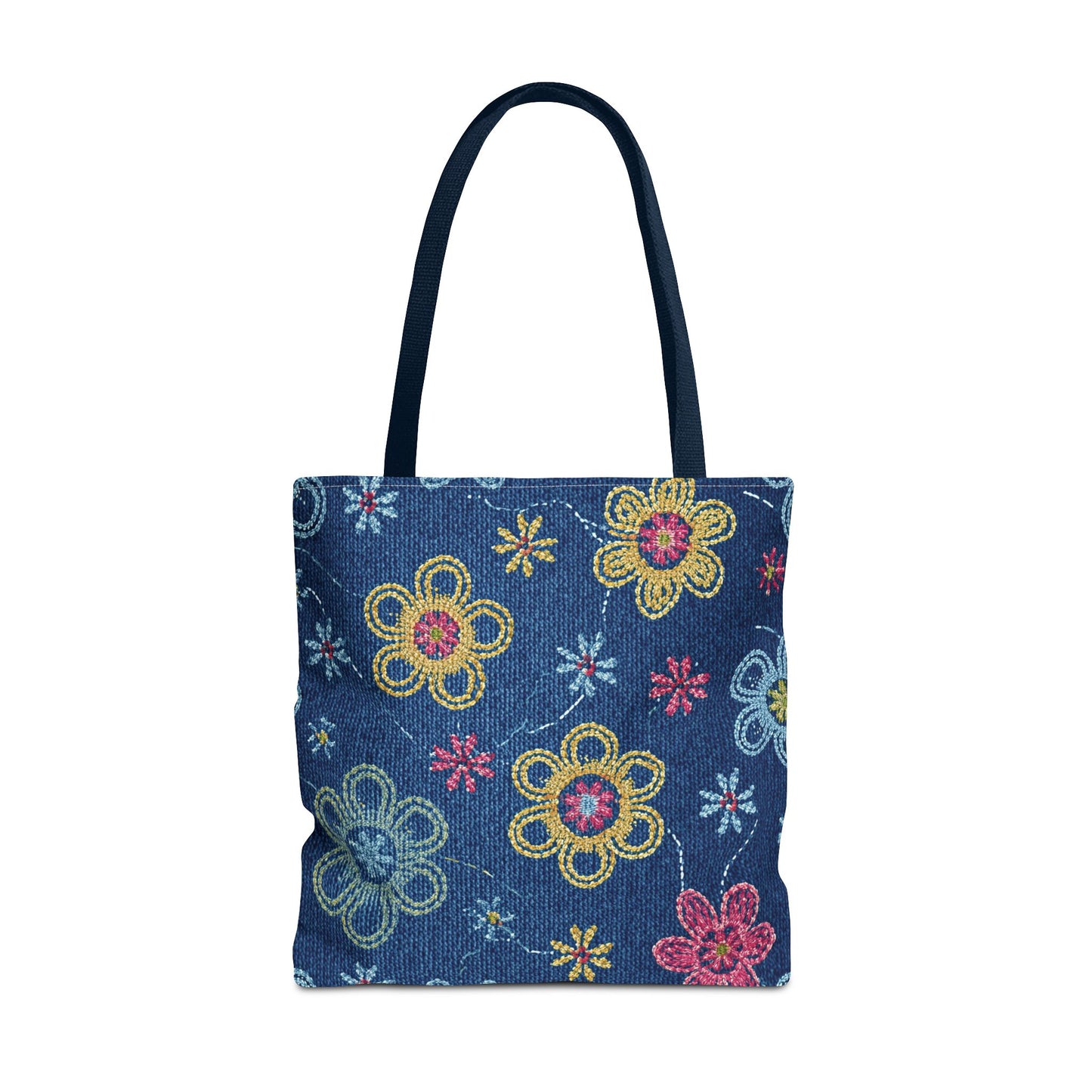 Denim Fabric Imitation Print Unisex Canvas Bag Poly Spun 3 Sizes Tote Bag 156