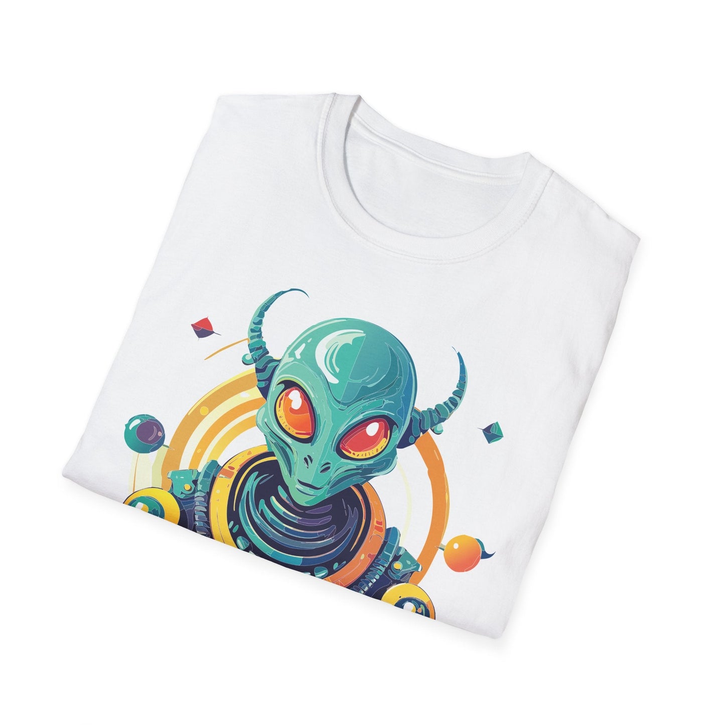 Alien Graphic Unisex Cotton Softstyle UFO Artwork Tee 2