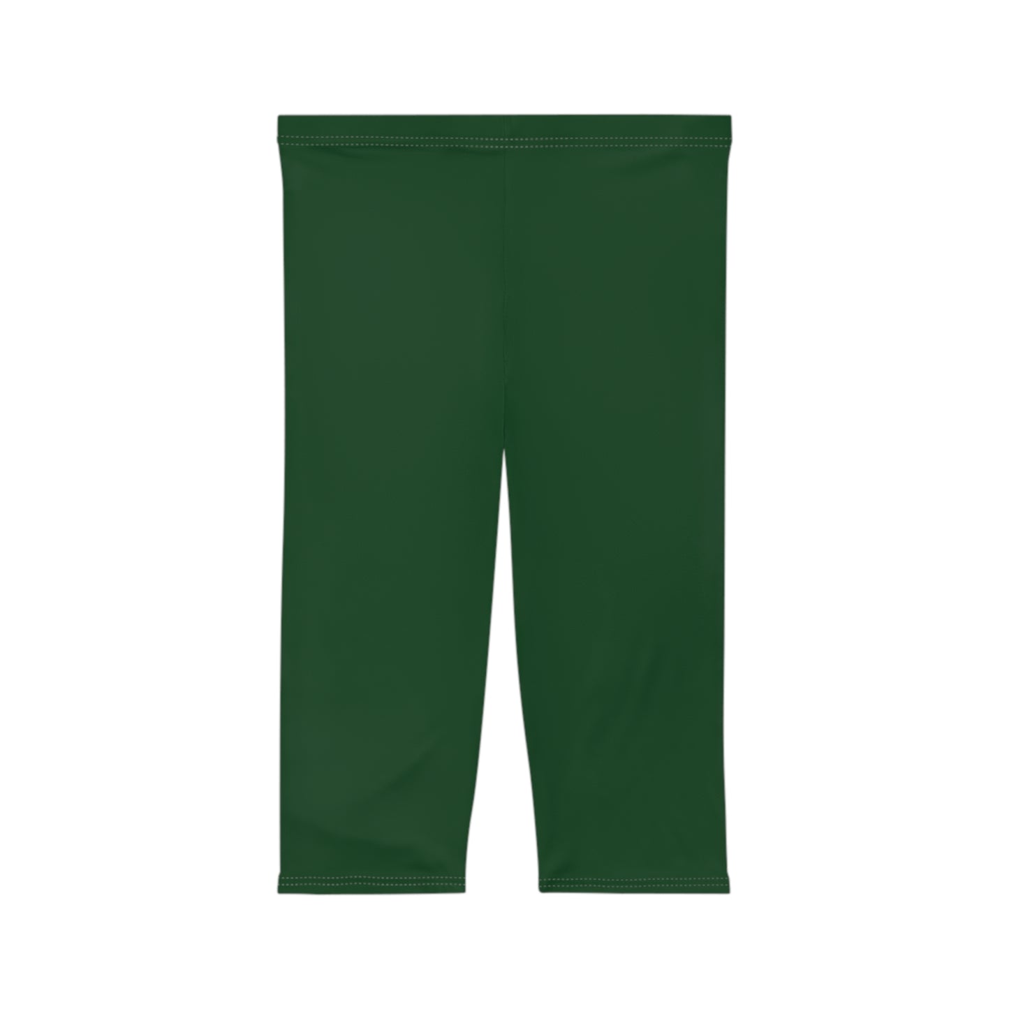 Dark Spruce Color Women's Brushed Suede Poly Span Casual Capri Leggings XS-2XL