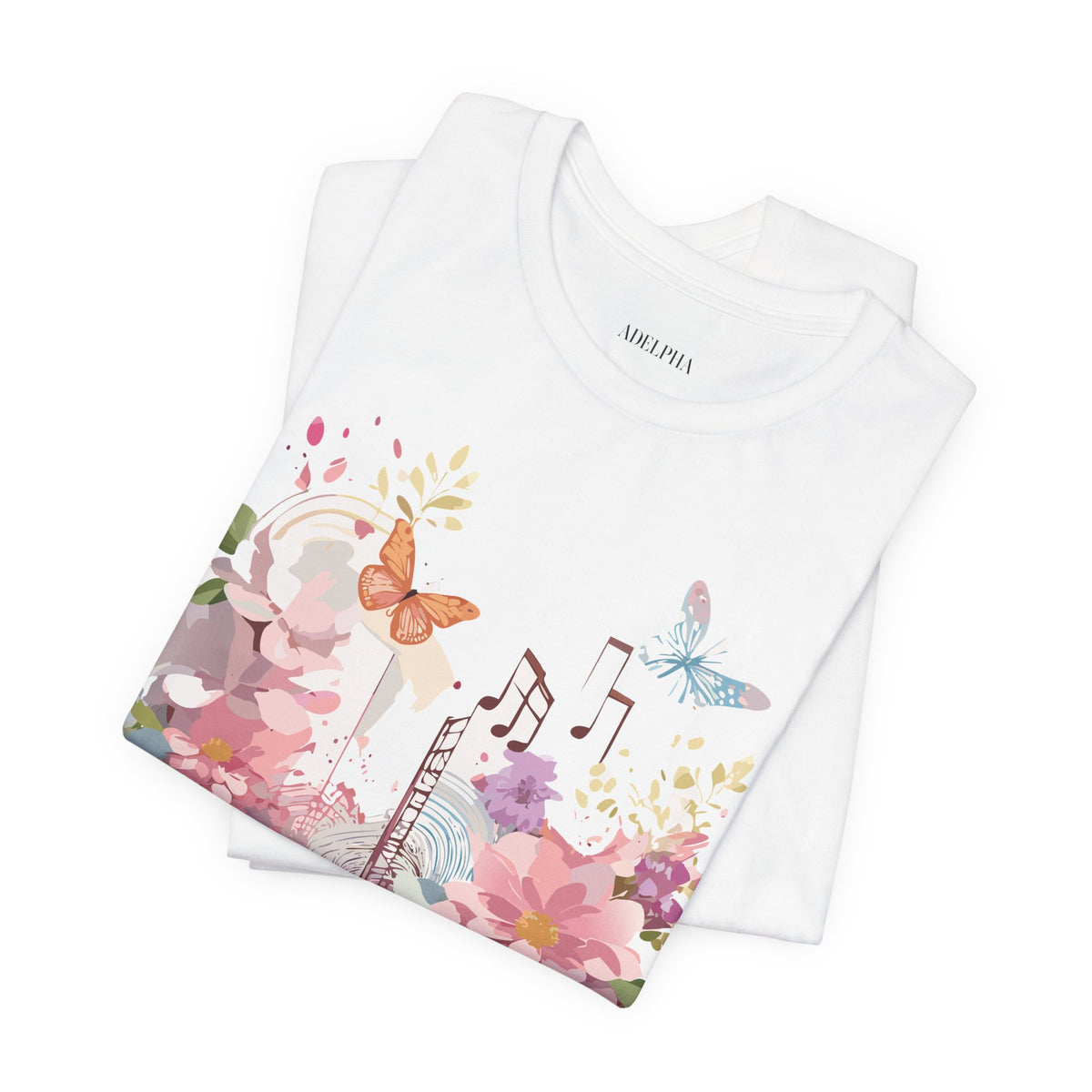 Music Graphic Unisex Cotton Bella+Canvas Tee with Art Design n162