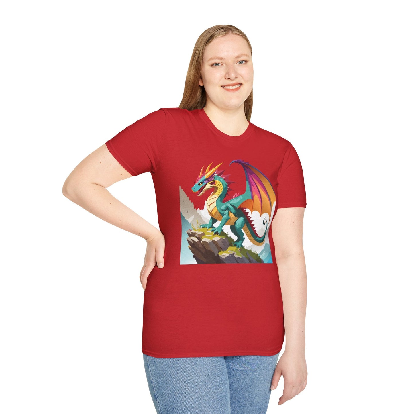 Dragon Graphic Unisex Cotton Softstyle Art Design Tee With Animals 5