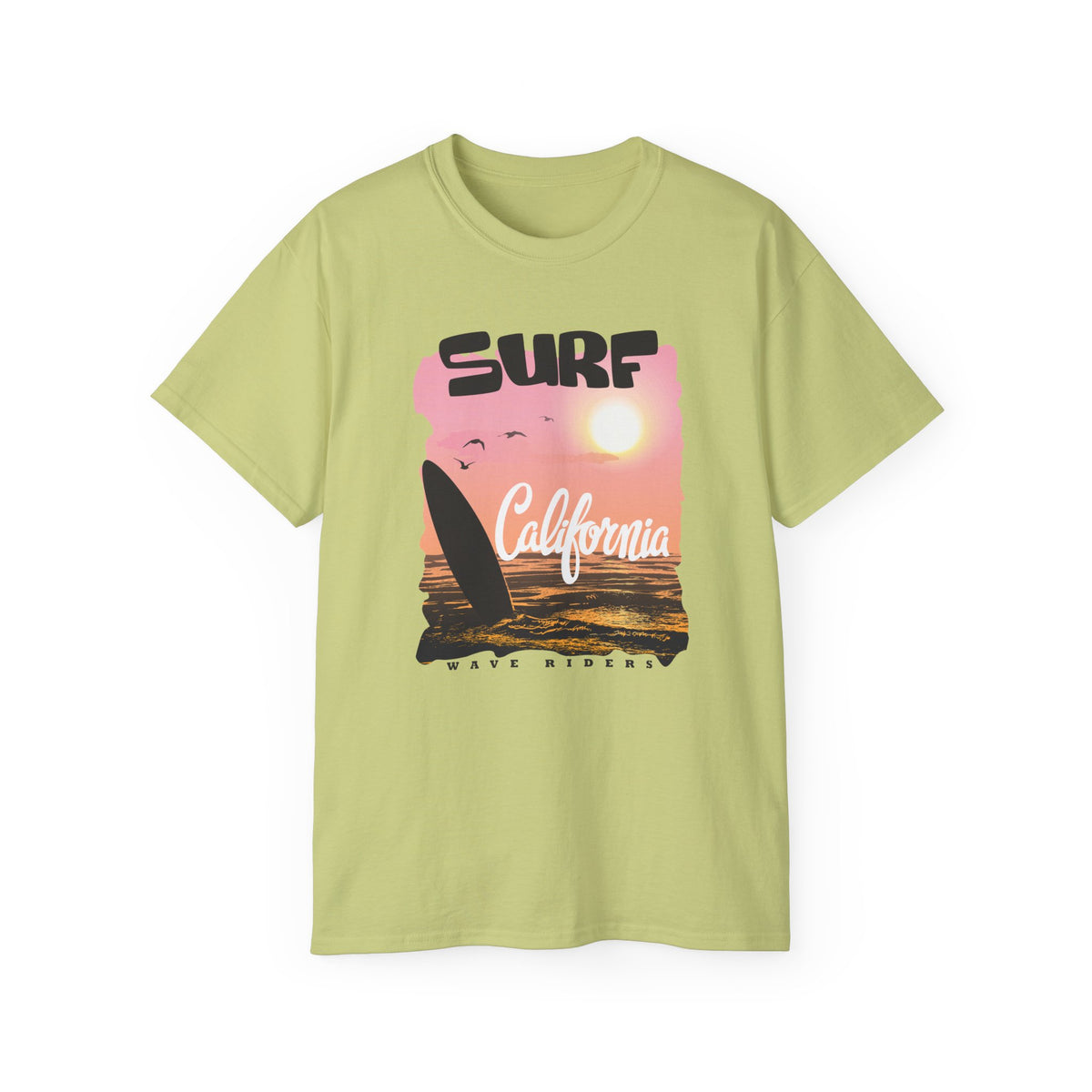 Surf California Tee | Sunset Sailboard Ocean Retro Beach Graphic