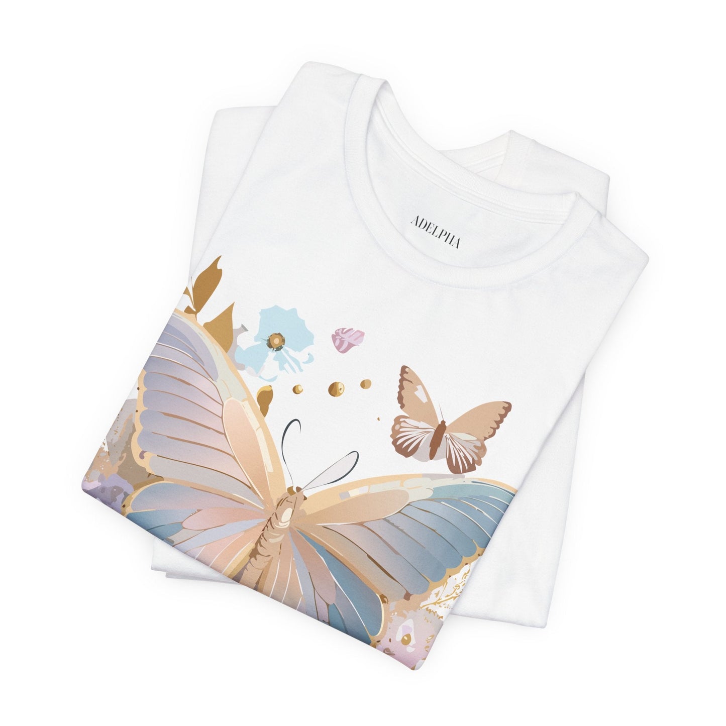 Butterfly Graphic Unisex 100 Cotton Lightweight Vintage Floral Design Jersey Tee 11