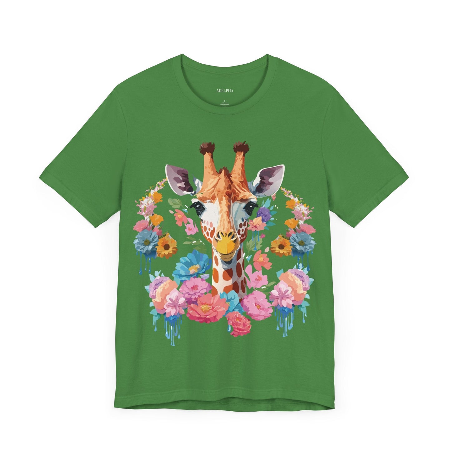 Giraffe Graphic Tee By Adelpha Unisex Short Sleeve Vintage Inspired Art Shirt Premium Quality
