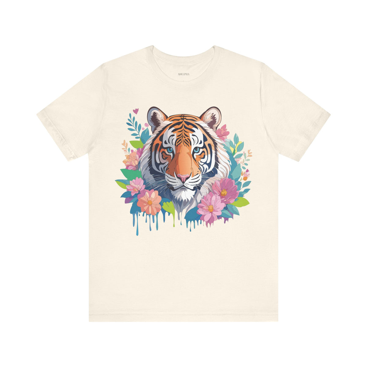 Tiger Graphic Unisex Cotton Bella+Canvas Tee with Art Animal Design e72