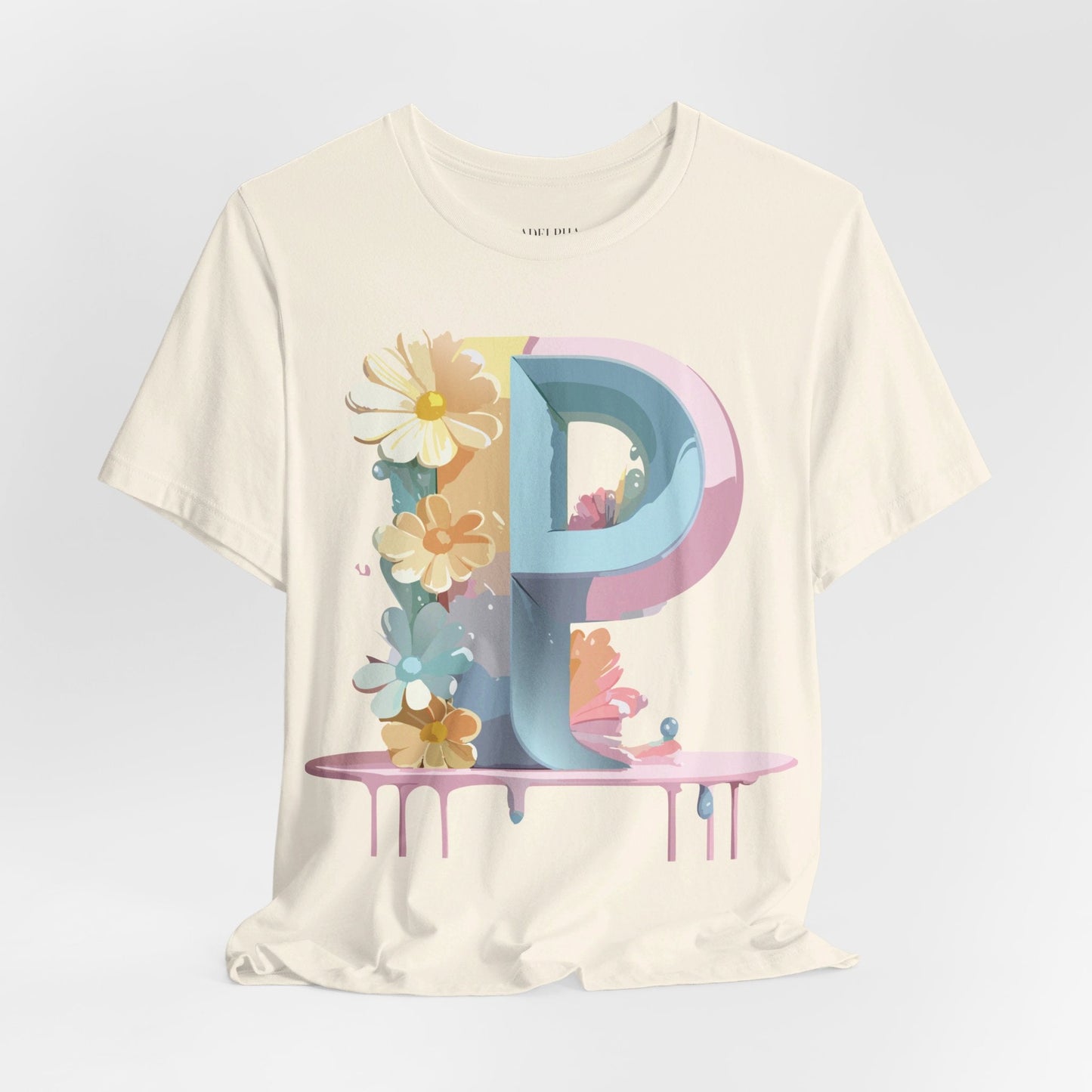 Adelpha Letter P Graphic T Shirt Unisex Vintage Inspired Art Tee for Everyday Style
