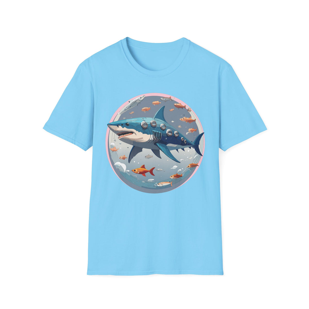 Steampunk Shark T-Shirt | Submarine Porthole Ocean Illustration