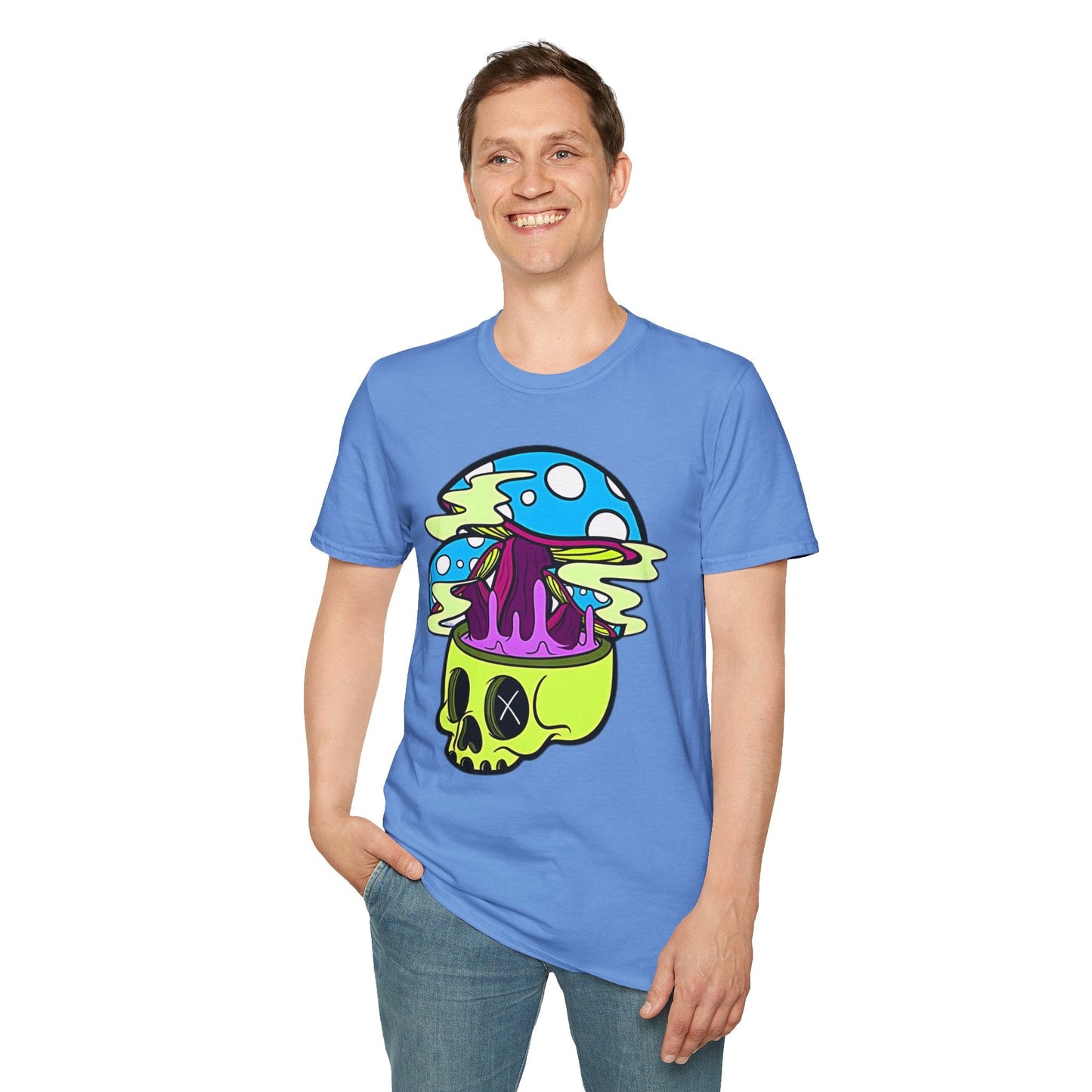 Skull Tee Shirt Unisex Skeleton Shirt With Art Design Gildan Softstyle Cotton Tee