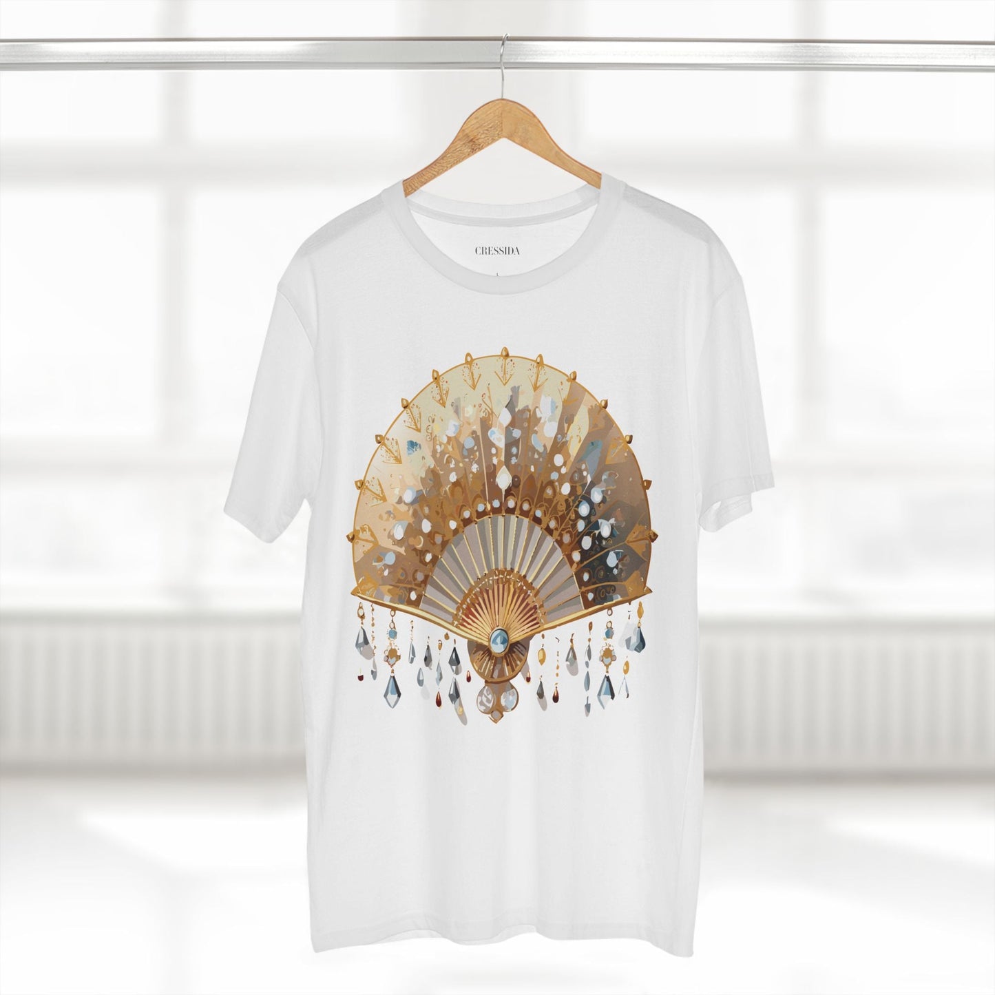 Antique Fan Graphic Design T-Shirt Unisex 100 Cotton Floral Carnival Artwork Tee 15