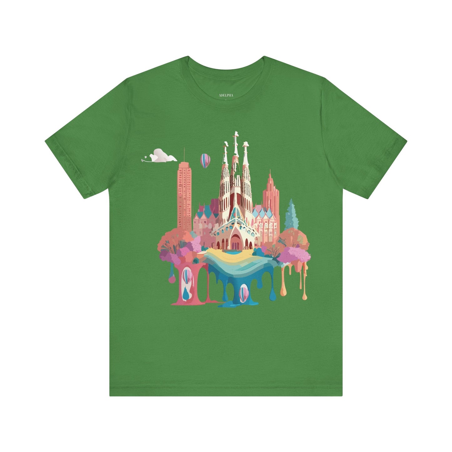 Barcelona Themed Graphic Tee Unisex Short Sleeve Art Design For Everyday Comfort