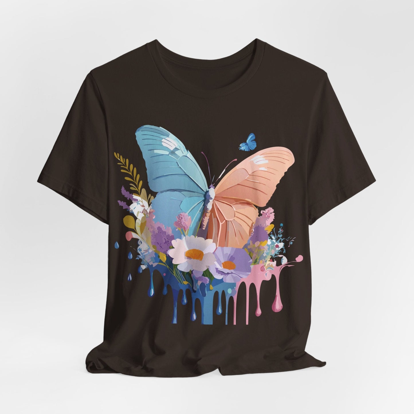 Butterfly Graphic Unisex 100 Cotton Lightweight Vintage Floral Design Jersey Tee 3