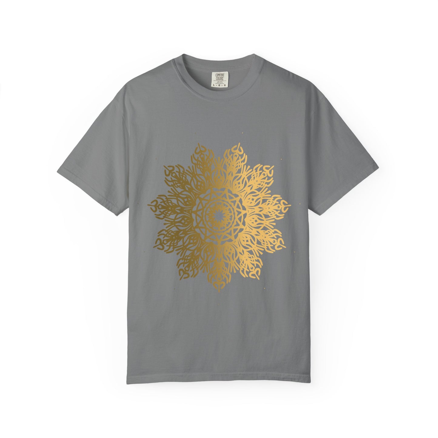 Unisex Garment Dyed Cotton T-Shirt with Mandala Graphic Design
