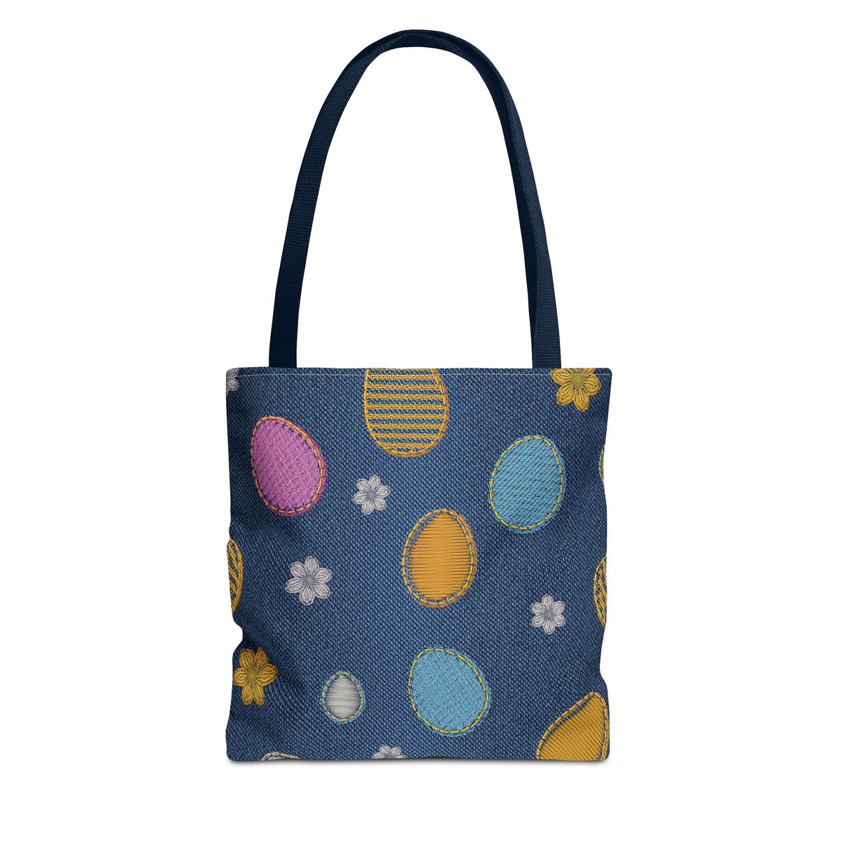 Easter Graphic Design Denim Fabric Imitation Print Unisex Canvas Bag Poly Spun 3 Sizes Tote Bag 204-14
