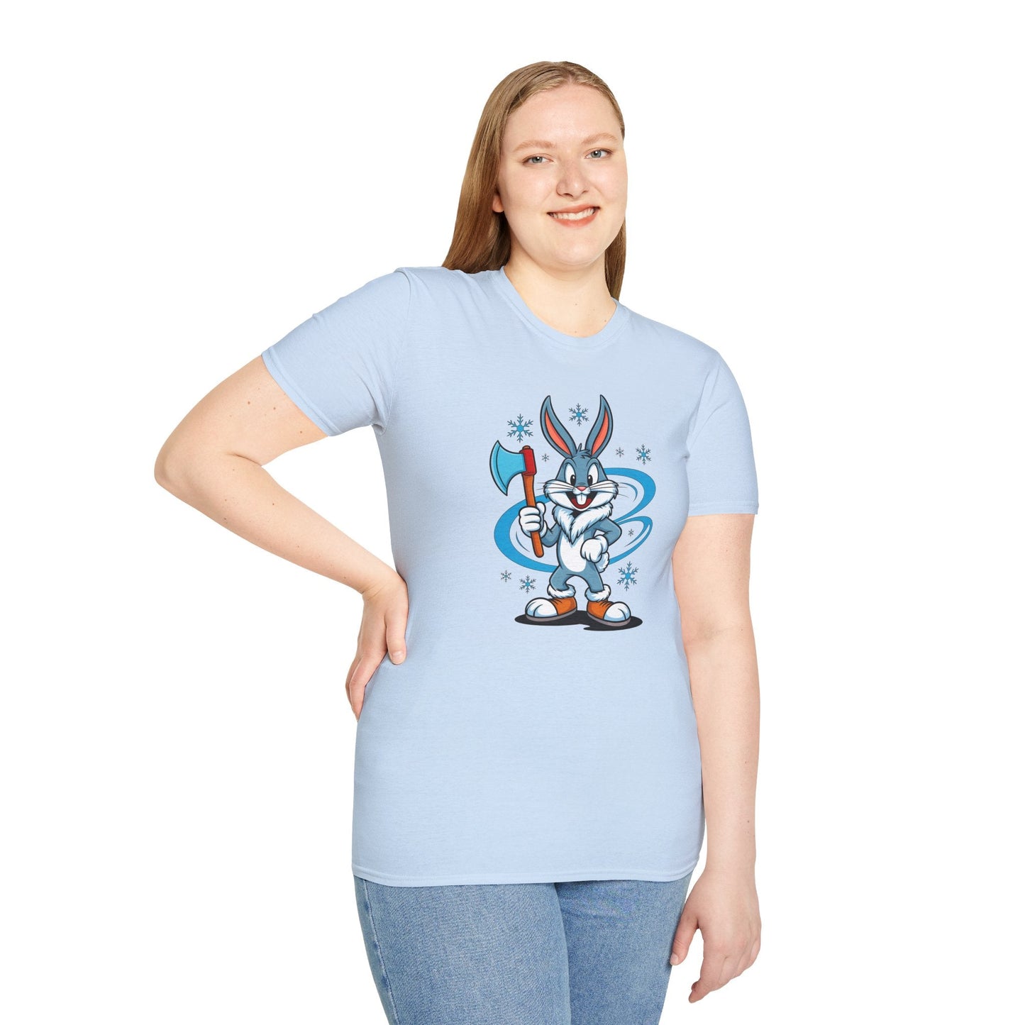 Bugs Bunny T Shirt Cartoon Print Unisex Softstyle Tee Gildan 64000 100 Percent Cotton
