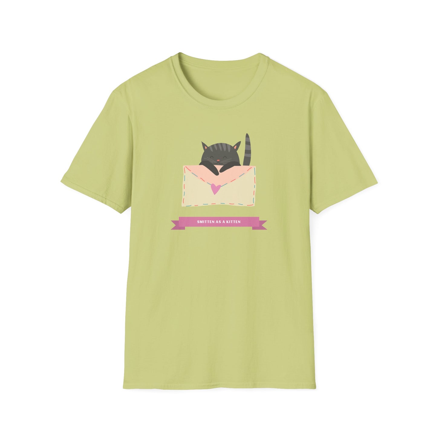 Cat Heart T-Shirt, T-Shirt with Love Cat, Valentine Day Tees with Animals, Unisex Cotton Tee with Art Design 34