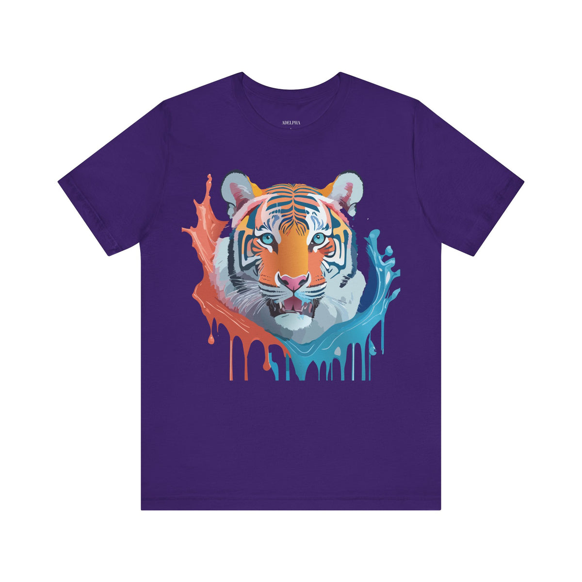Tiger Graphic Unisex Cotton Bella+Canvas Tee with Art Animal Design e57