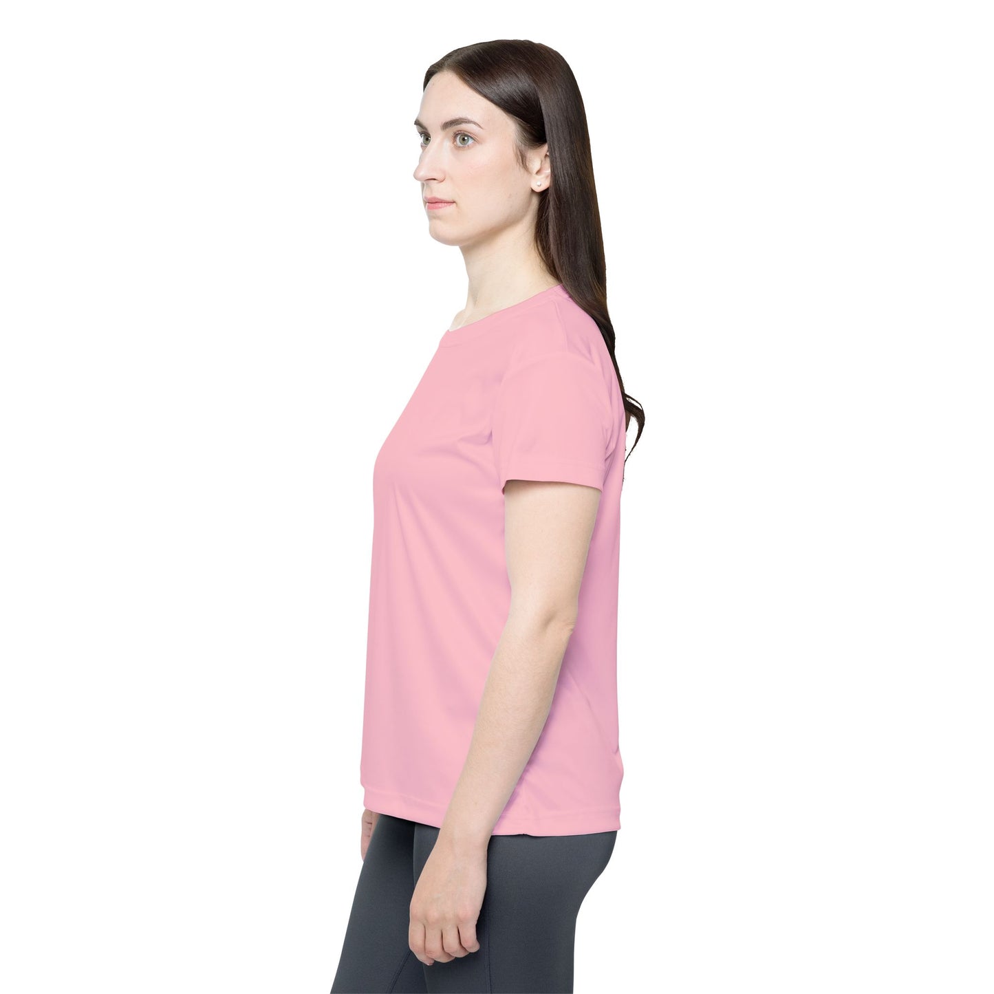 Soft Today Pink Women's Sports Jersey Short Sleeves 100% Poly Solid Pink Color Print Athletic Tee