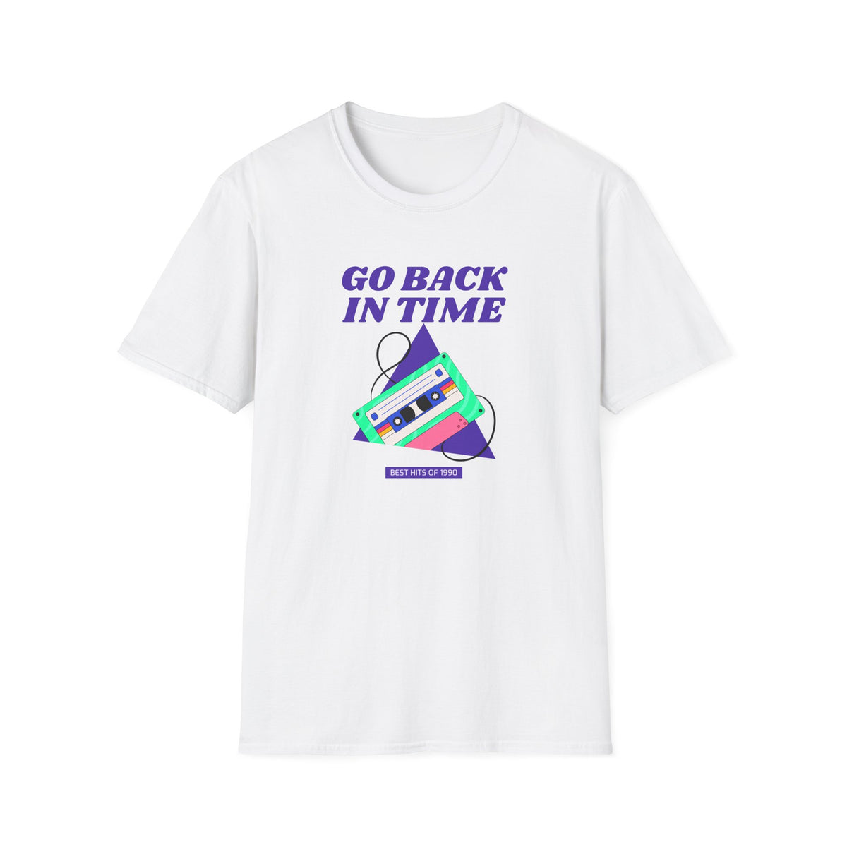 Retro Slogan Go Back In Time Cassette Graphic Tee Gildan Unisex 100 Cotton Tee Shirt d204