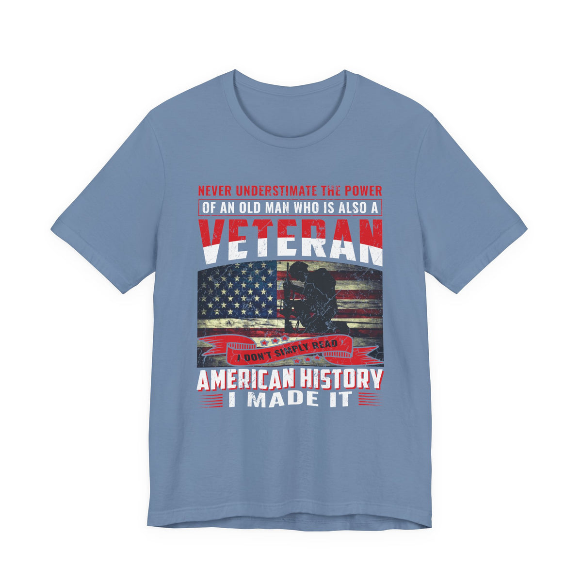 Veteran American flag T-Shirt I Made It Old Man Veteran Military Pride Unisex Cotton v32