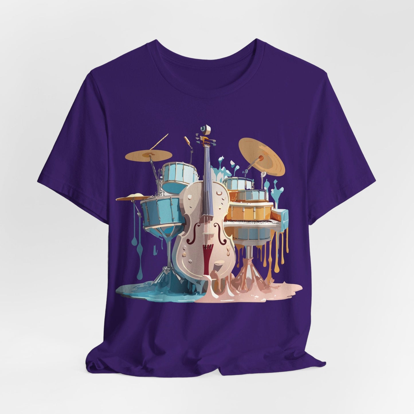 Music Graphic Unisex 100 Cotton Vintage Art with Musical Elements Tee 84