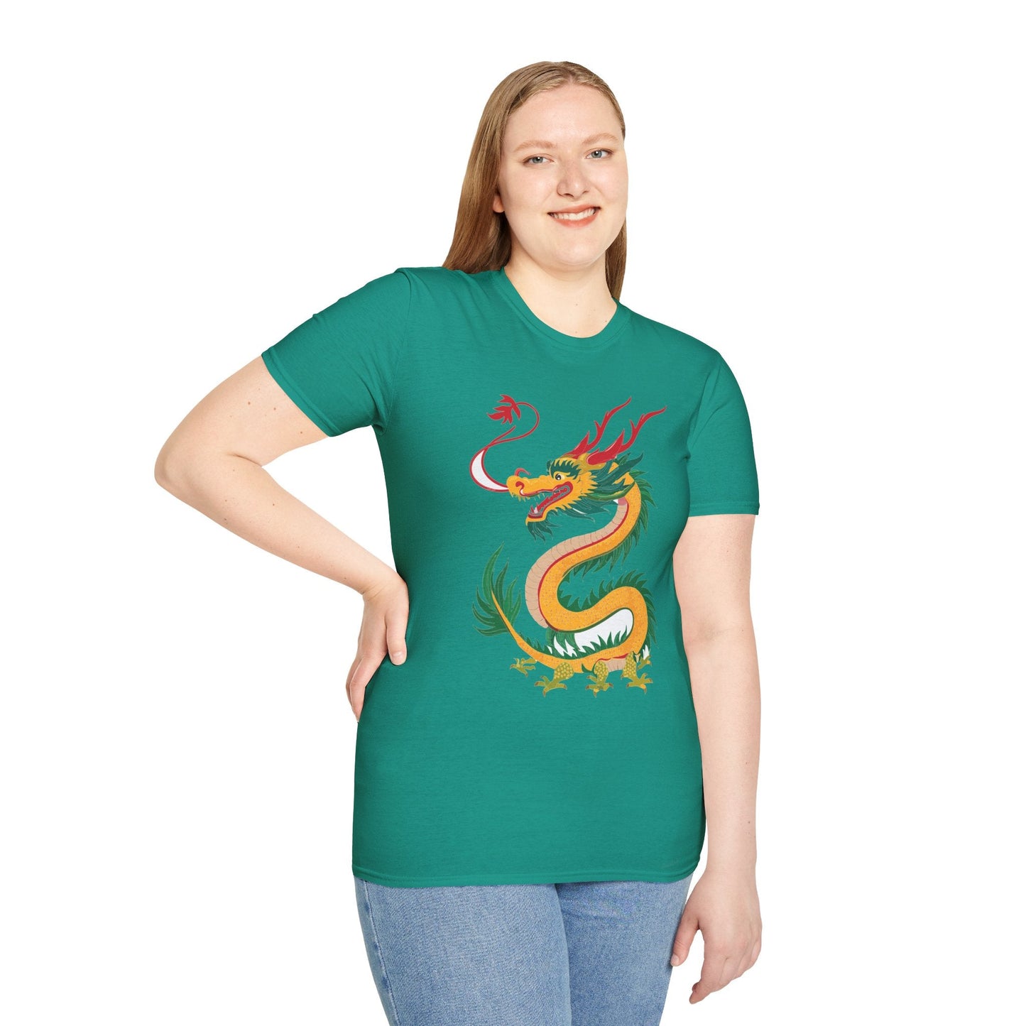 Dragon T Shirt Unisex Dragon Shirt Animal Shirt Gildan Softstyle 64000 100 Percent Cotton Tee