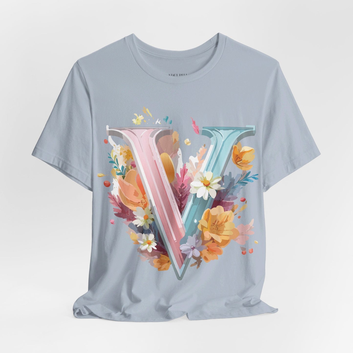 Letter V Shirt Graphic Tee Unisex Jersey Short Sleeve Adelpha Art Design Vintage Inspired