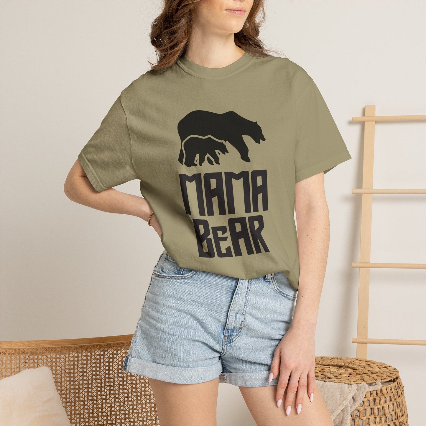 Mama Bear Mom T-shirt Mother's Day Mama Tee Unisex Comfort Colors Garment-Dyed Cotton h12