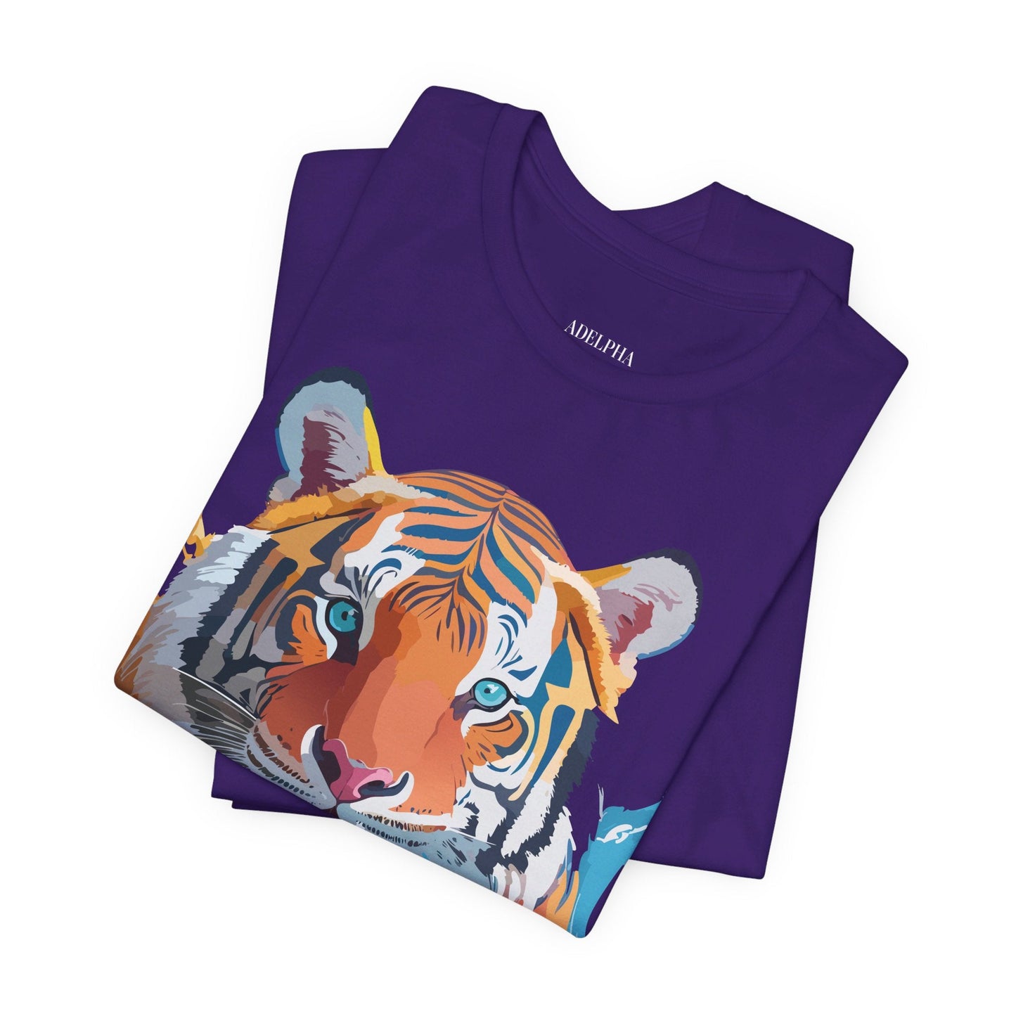 Tiger Graphic Tee Unisex Short Sleeve Shirt Featuring Vintage Inspired Artwork By Adelpha