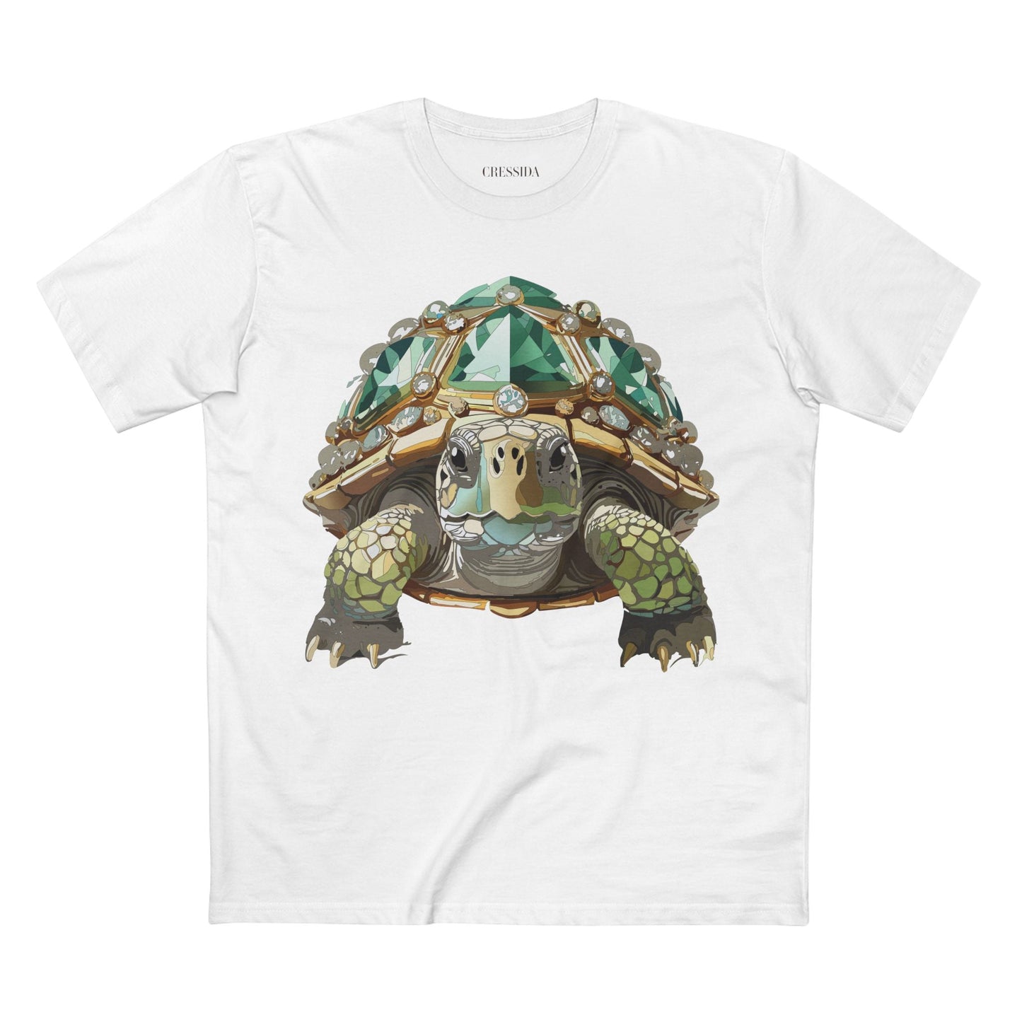 Turtle Graphic Unisex 100 Cotton Tee With Unique Animal Golden Medallion Art Design 30