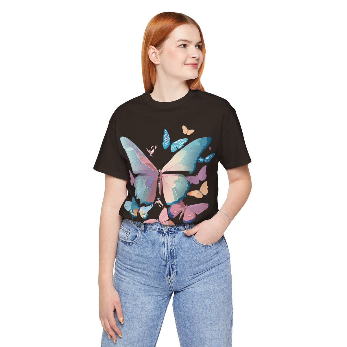 Butterfly Graphic Unisex Cotton Bella+Canvas Tee with Art Design n59