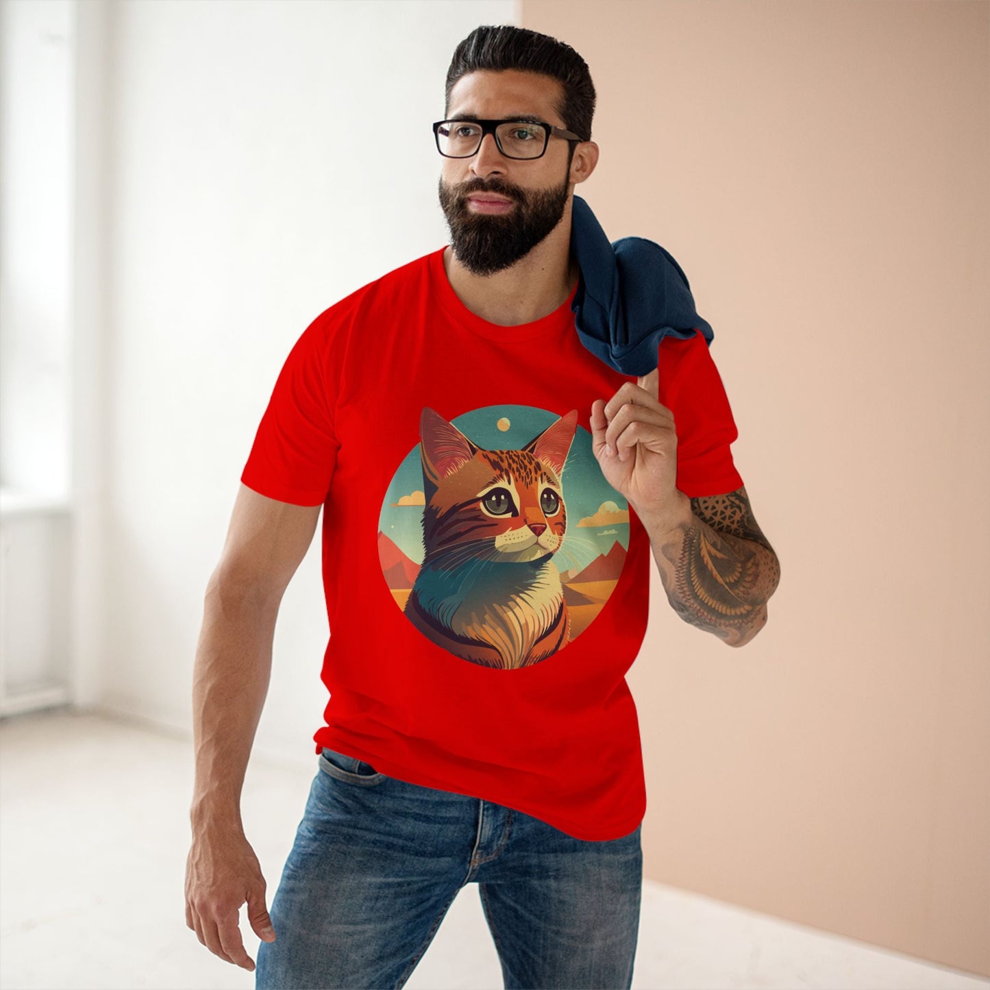 Cat Shirt Unisex Premium Cotton Tee With Original Art Design By Retro2Nova Breathable Ring Spun Cotton Soft Comfortable