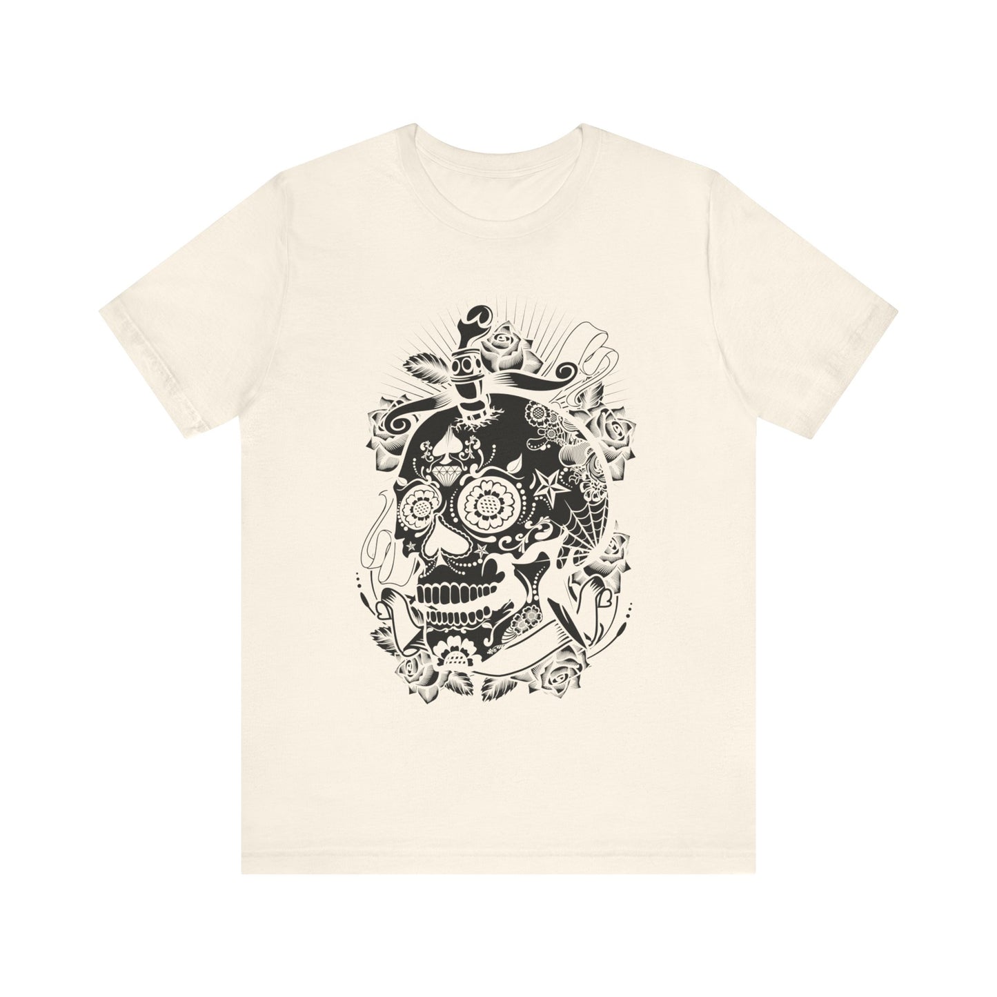 Unisex Cotton Tee Shirt with Skull