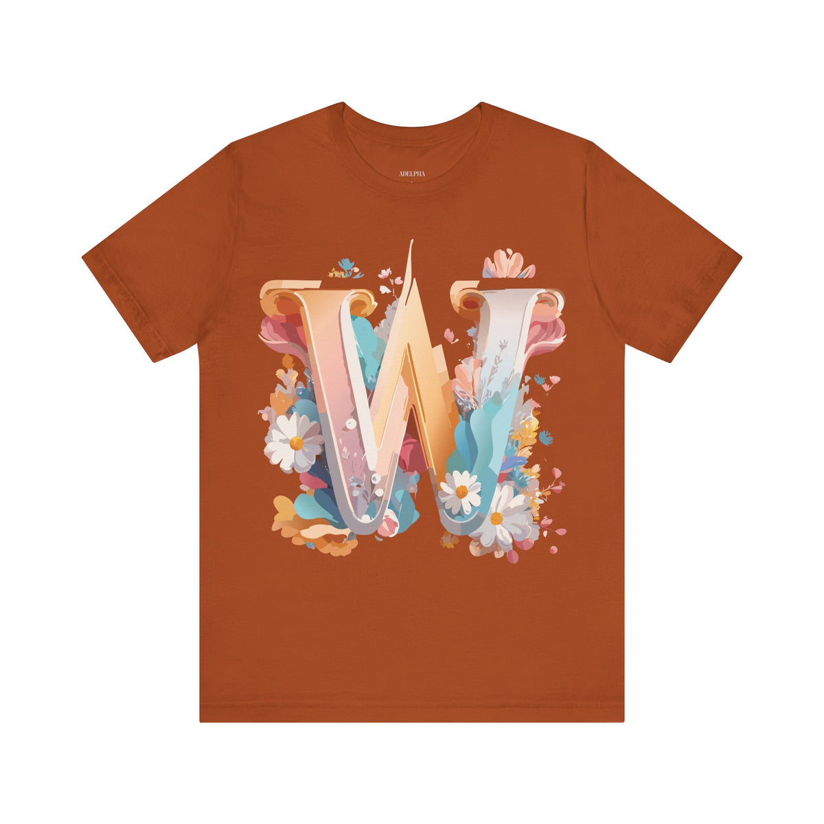Letter W Graphic Unisex Cotton Bella+Canvas Tee with Art Letter Design