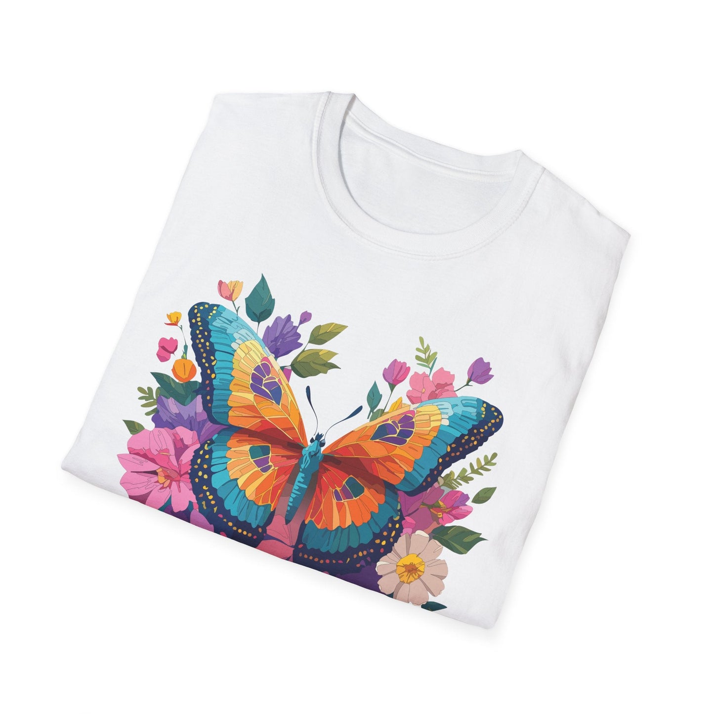 Butterfly Themed Unisex Softstyle T Shirt 100 Cotton Monarch Design Tee Gildan 64000
