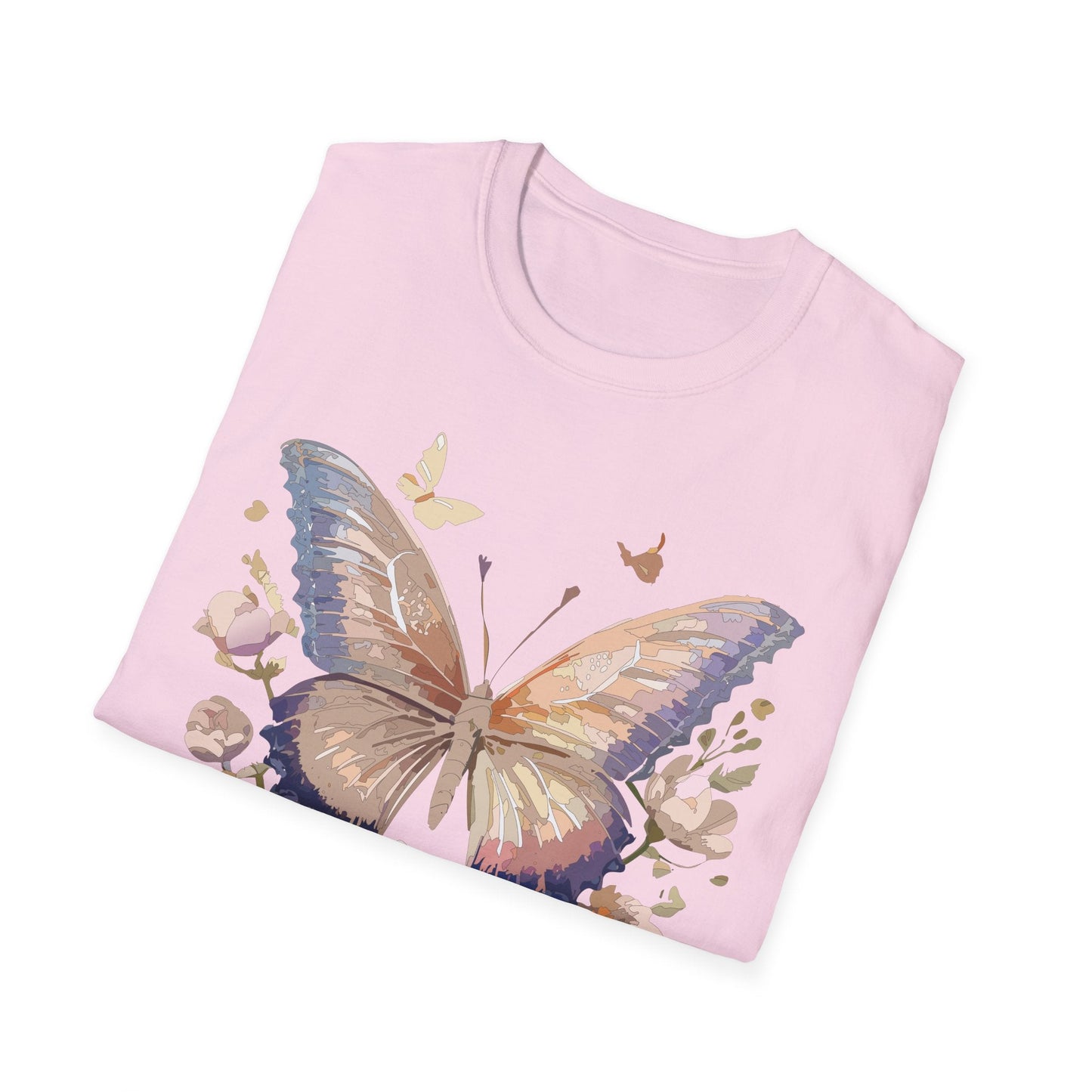 Butterfly T Shirt Unisex Softstyle Monarch Design 100 Percent Cotton Tee For Everyday Comfort