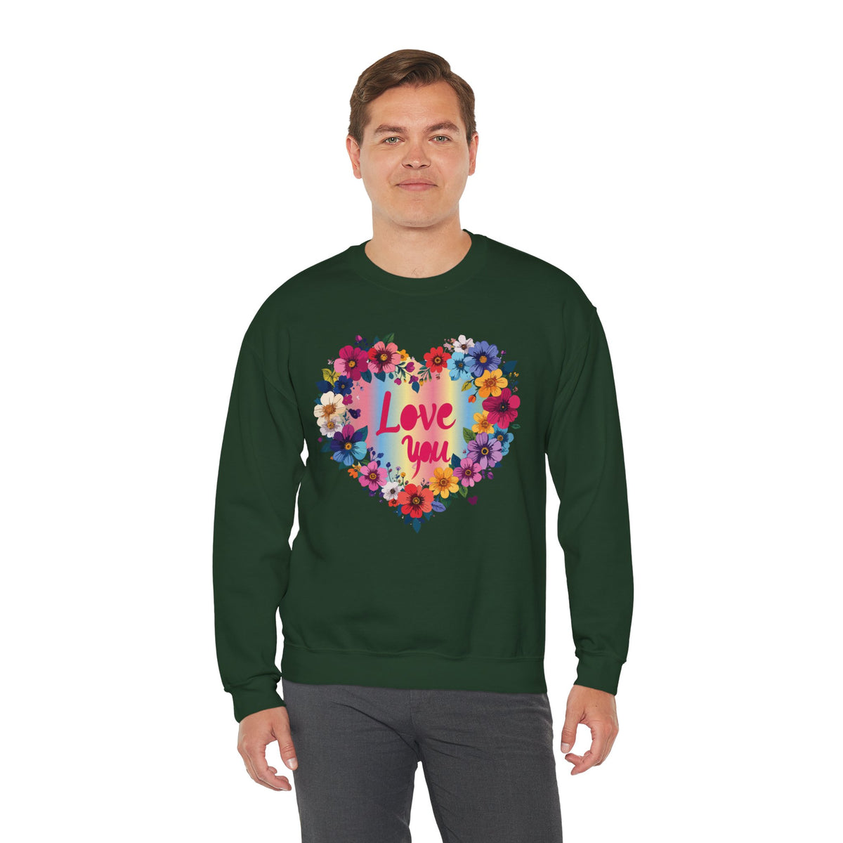 Floral Love You Heart Sweatshirt, Floral Heart Sweatshirt, Floral Love Sweatshirt, Valentine's Day Sweatshirt, Floral Sweatshirt 111
