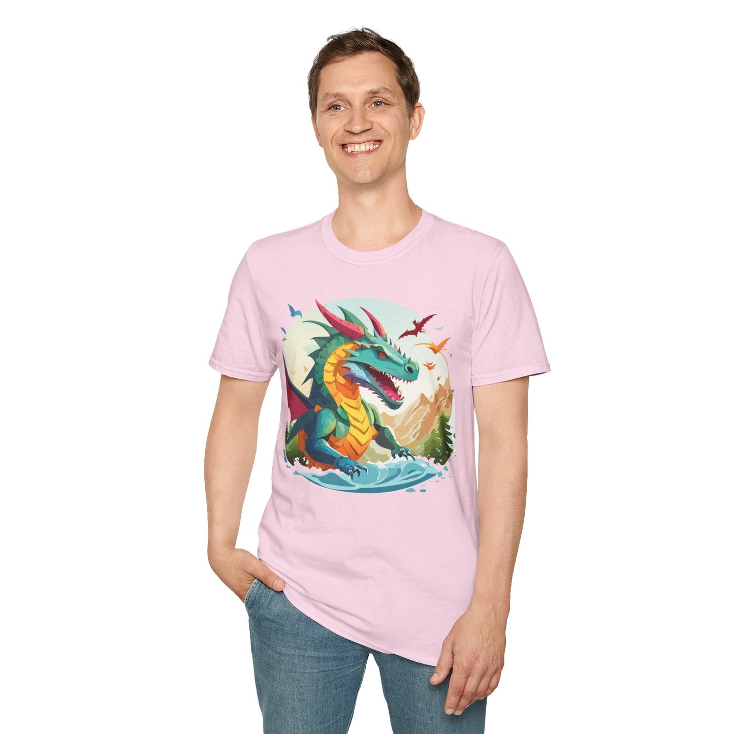 Dragon Graphic Unisex Cotton Softstyle Art Design Tee With Animals 12