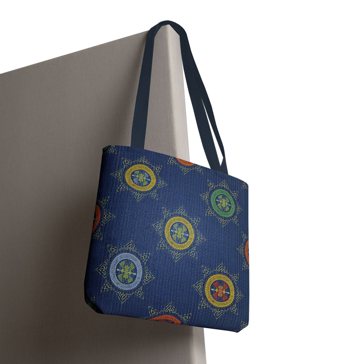 Diwali Graphic Denim Fabric Imitation Print Unisex Canvas Bag Poly Spun 3 Sizes Tote Bag 205-2
