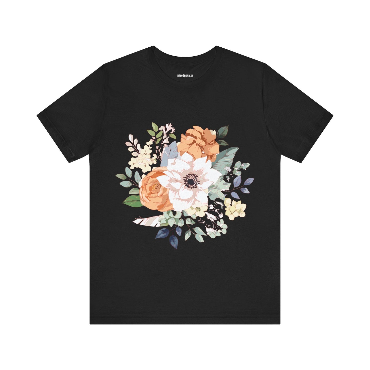 Unisex Floral Shirt Jersey Short Sleeve Tee Lightweight Breathable Flowers Collection Retro2Nova